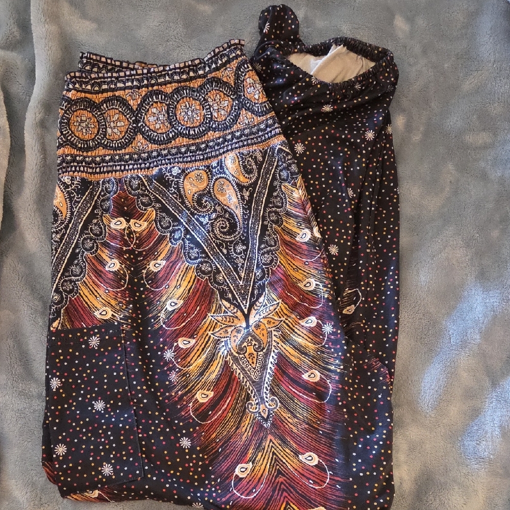 Colorful Patterned Harem Pants XL